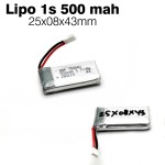 BBR Lipo Battery 1s 3.7v 500mah 25C 